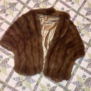 vintage variation of browns fur shawl